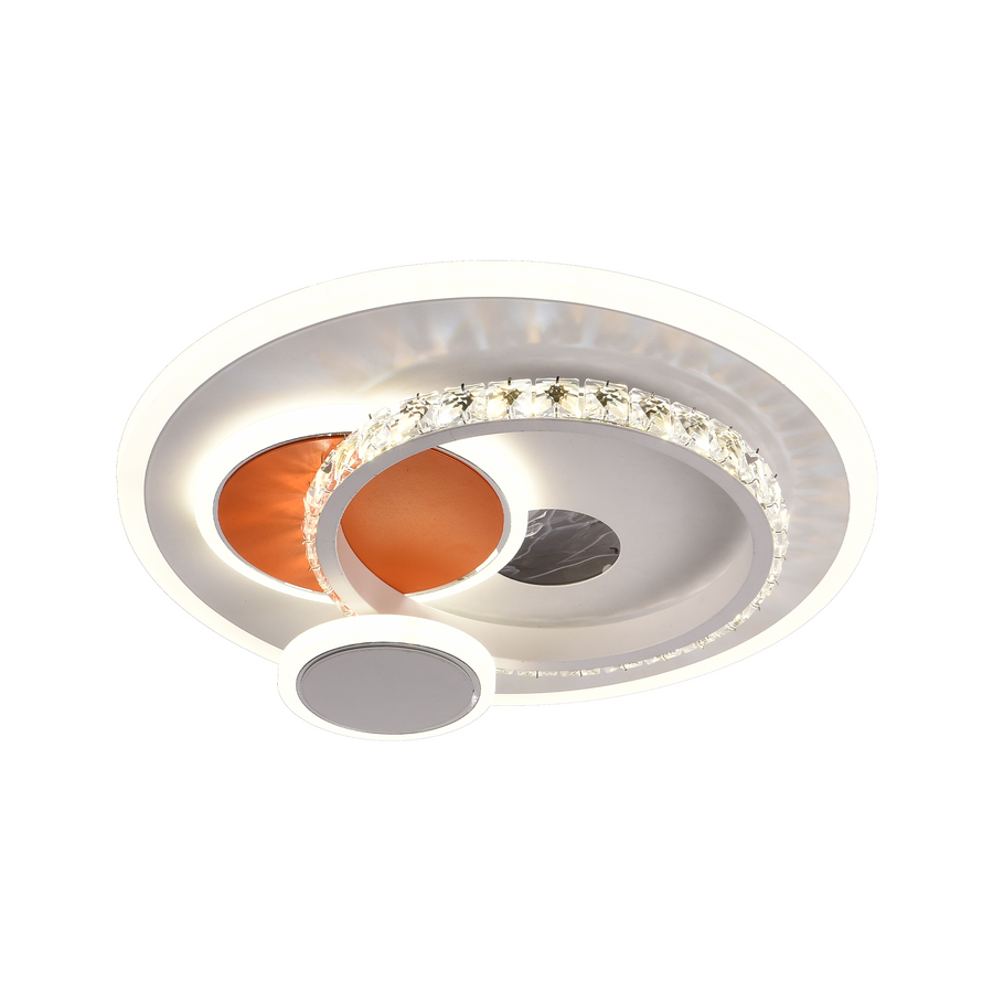 Helox Crystal LED żyrandol, 45W, 4 kół, zimno/gorące/neutralne światło, białe