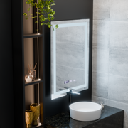 Prostokątne lustro LED 60x80cm Verite MotionGlow Marcello Defog System Zegar i termometr Ściemnialny 