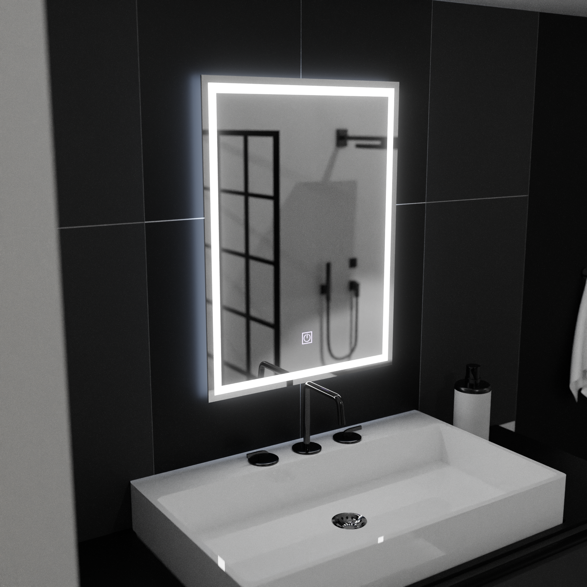 Lustro prostokątne LED 50x70cm RAMA Basic Touch 