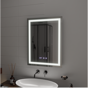 Lustro Gustav Touch LED z systemem przeciwmgielnym, zegarem i temperaturą 60x80 cm