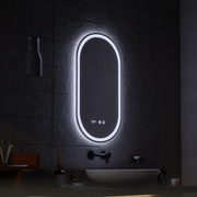 Lustro dotykowe LED Wilhelm Touch z systemem przeciwmgielnym, zegarem i temperaturą 50x80 cm