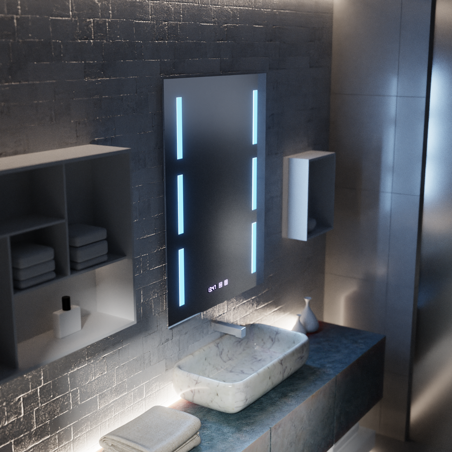 Lustro LED Touch Erich S86/60X80 System odmgławiania, zegar i temperatura 60x80 cm