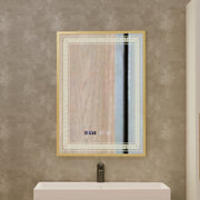 Lustro Bruno Touch LED z systemem przeciwmgielnym, zegarem i temperaturą 60x80 cm Rama szczotkowana srebrna