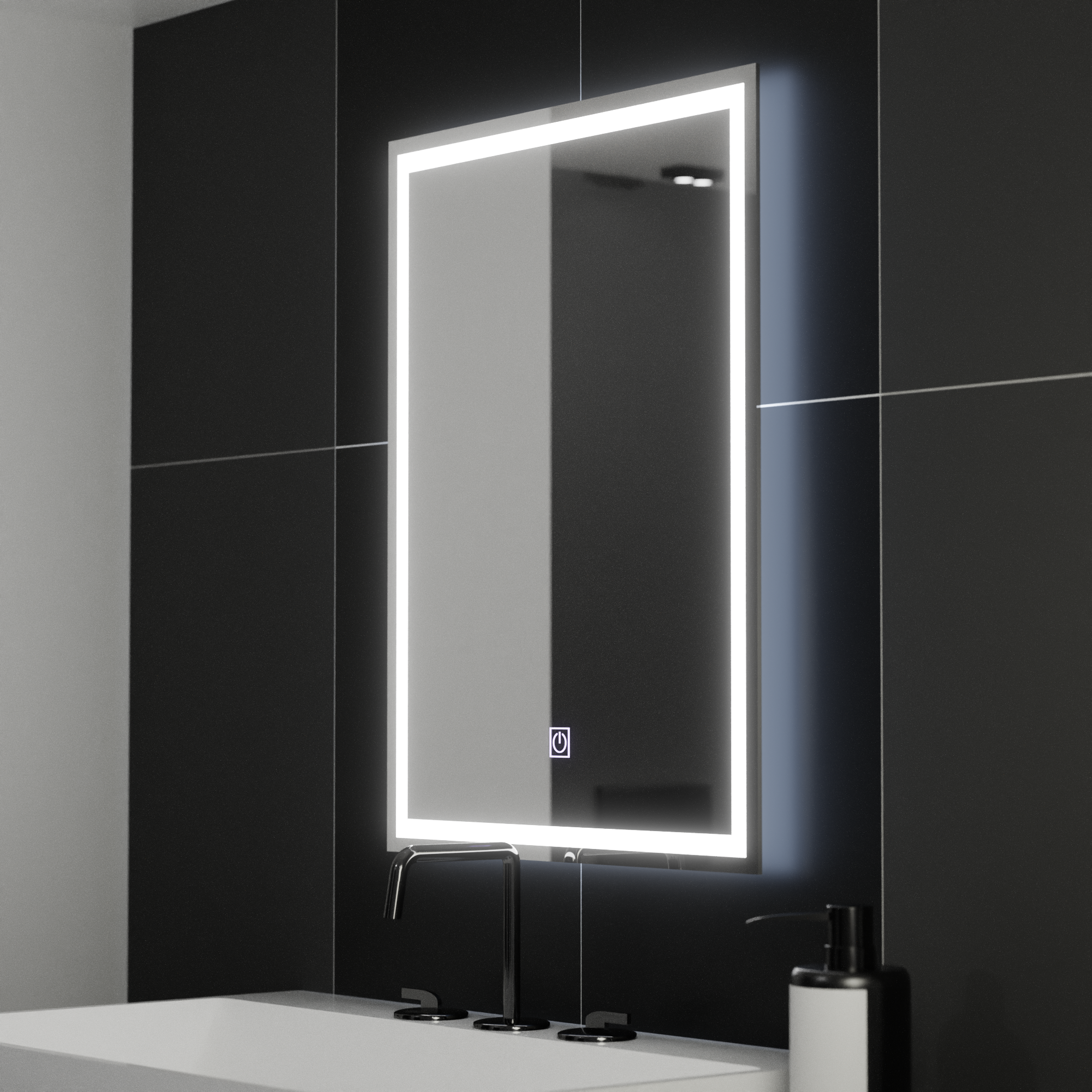 Lustro prostokątne LED 50x70cm RAMA Basic Touch 