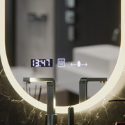 Owalne LED lusterka, 50 x 100 cm, czujnik Lucia Marcello, system rozmrażania, zegar i termometr, Dokryty