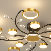 Żyrandol LED z pilotem KARINA, 68 W, 10 elementów, światło ciepłe/zimne/neutralne, ściemnialny, złoty 