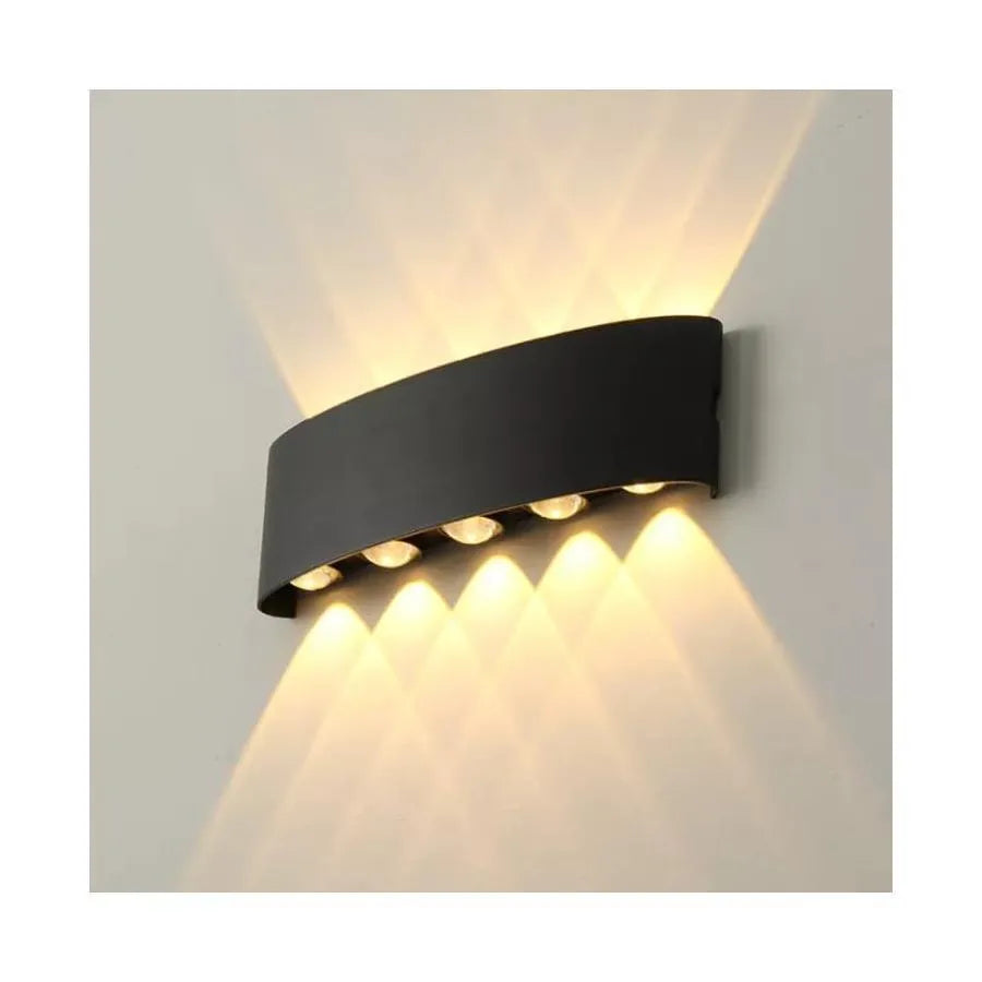 Fantas Lampa ścienna LED do wewnątrz/na zewnątrz, 10 źródeł światła x 1 W, IP65, czarna, 3000 K