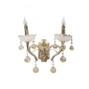 Lampa ścienna Carol, 2*E14, złoto, metal i kryształ
