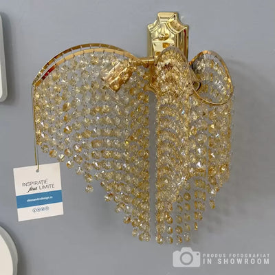 Lampa ścienna Crystal Sapphire 2x E27 Błyszczące złoto Błyszczące, kryształowe sznurki