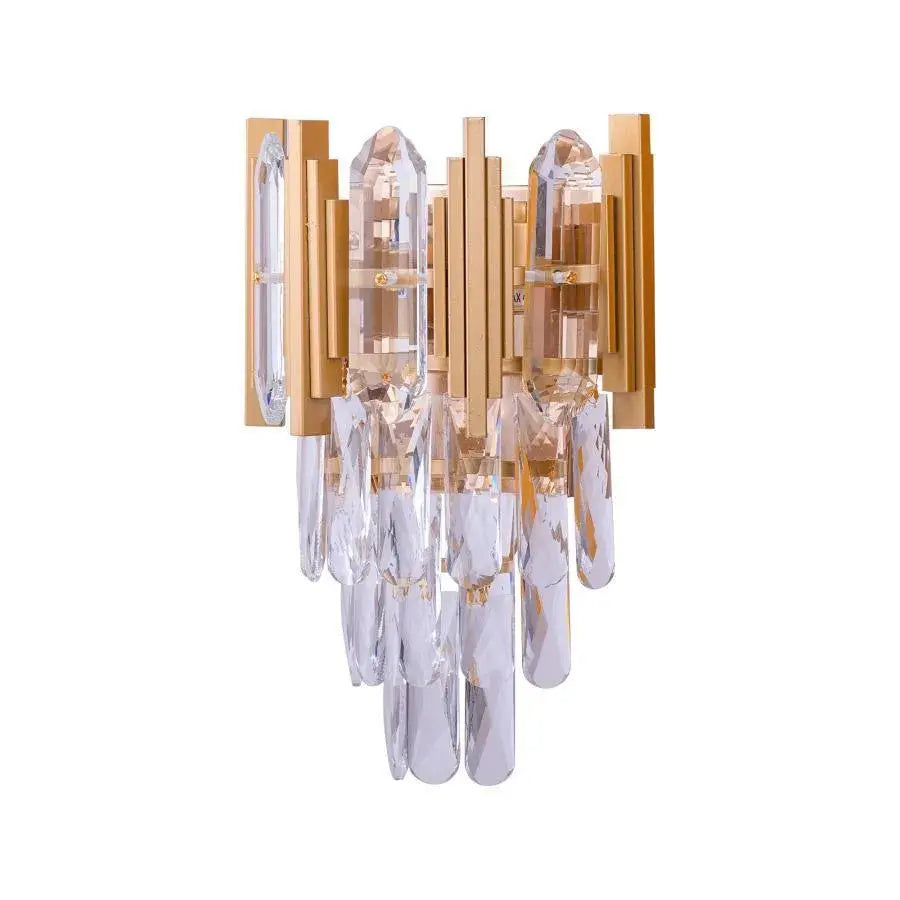 Lampa ścienna Hanna, 2*E27, złoto, metal i kryształ