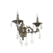 SANSSOUCI Royal Kinkiet, 2*E14, Metal i Kryształ, Antyczny Brąz