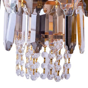 Lampa ścienna Leandro, 2*E14, czarna, metalowa i kryształowa
