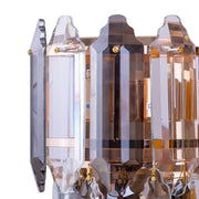 Lampa ścienna Leandro, 2*E14, czarna, metalowa i kryształowa