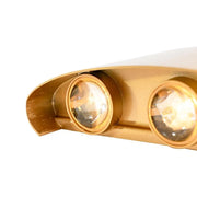 Fantas Lampa ścienna LED do użytku wewnątrz i na zewnątrz, 6 źródeł światła x 1 W, IP65, metaliczna, złota, 3000 K