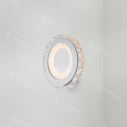 Borandis 20W LED Kinkiet, Biały z chromem, Akryl i Kryształ, Zimne/Ciepłe/Neutralne Światło