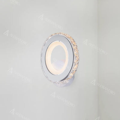 Kinkiet LED Borandis 16W, biały z chromem, akrylem i kryształem, światło zimne/ciepłe/neutralne