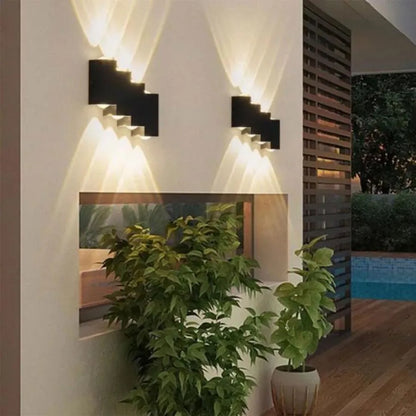 Aeetes Zewnętrzna lampa ścienna LED, 8 W, metalowa, czarna
