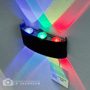 Fantas Lampa ścienna RGB LED do wewnątrz/na zewnątrz, 6 źródeł światła x 1 W, IP65, czarna, 3000 K