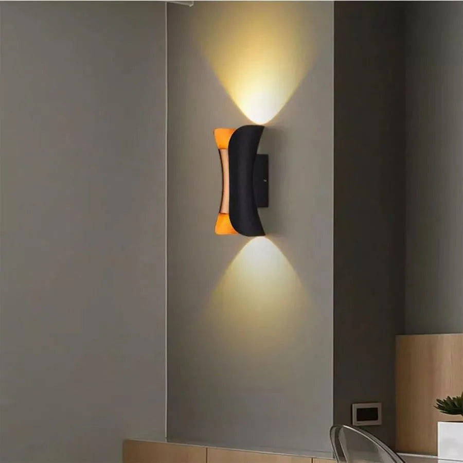 Pauline Outdoor LED Kinkiet, 10W, Metal, Czarny i Złoty