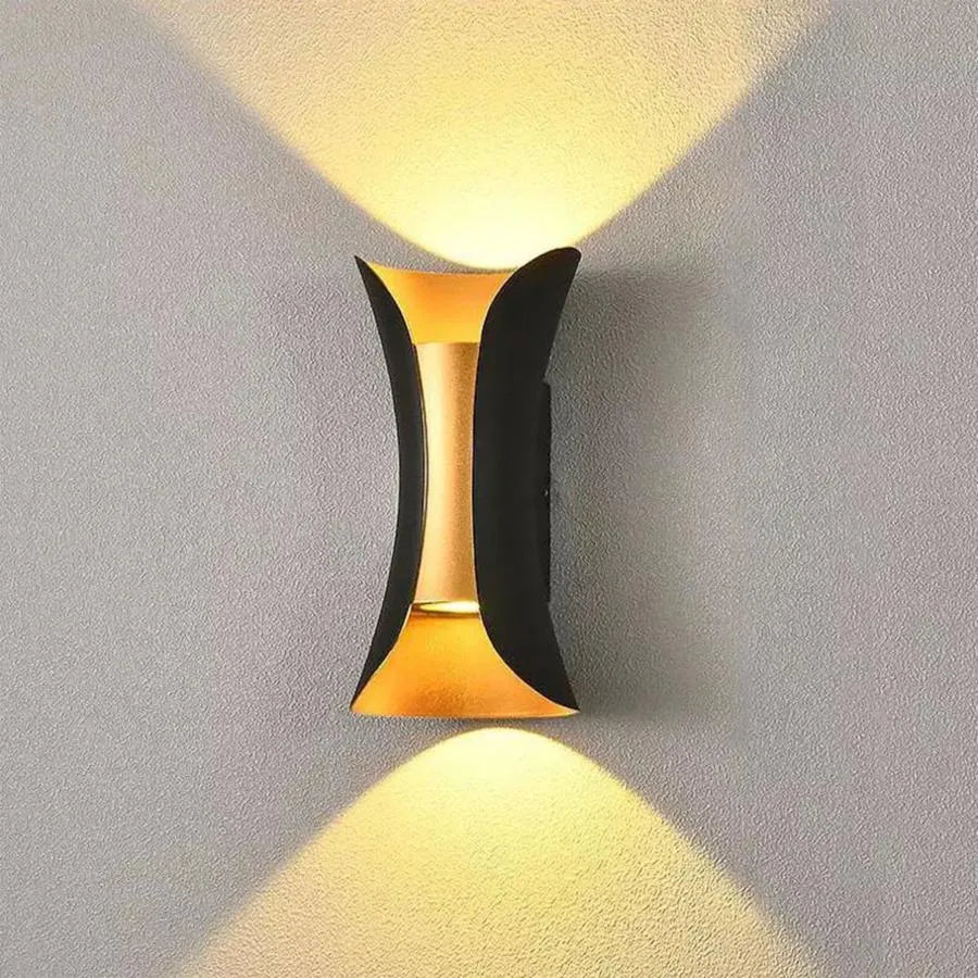 Pauline Outdoor LED Kinkiet, 10W, Metal, Czarny i Złoty