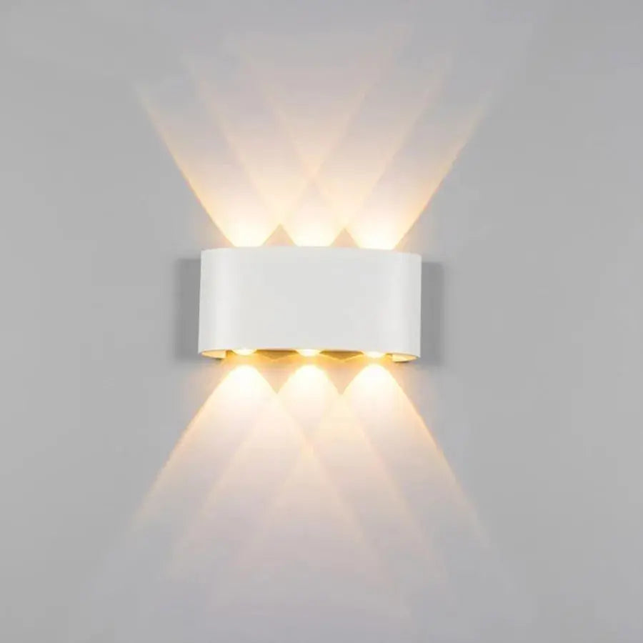 Fantas Lampa ścienna LED do użytku wewnątrz i na zewnątrz, 6 źródeł światła x 1 W, IP65, metaliczna, biała, 3000 K