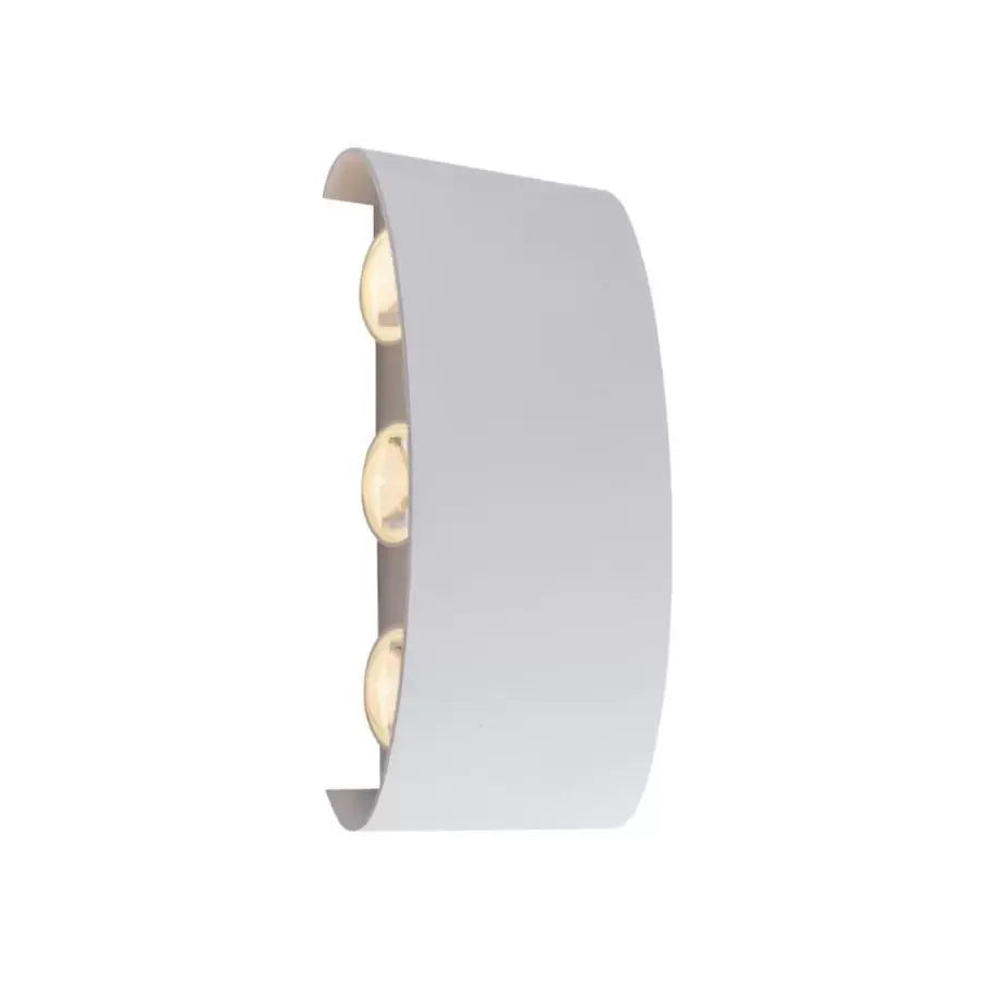 Fantas Lampa ścienna LED do użytku wewnątrz i na zewnątrz, 6 źródeł światła x 1 W, IP65, metaliczna, biała, 3000 K