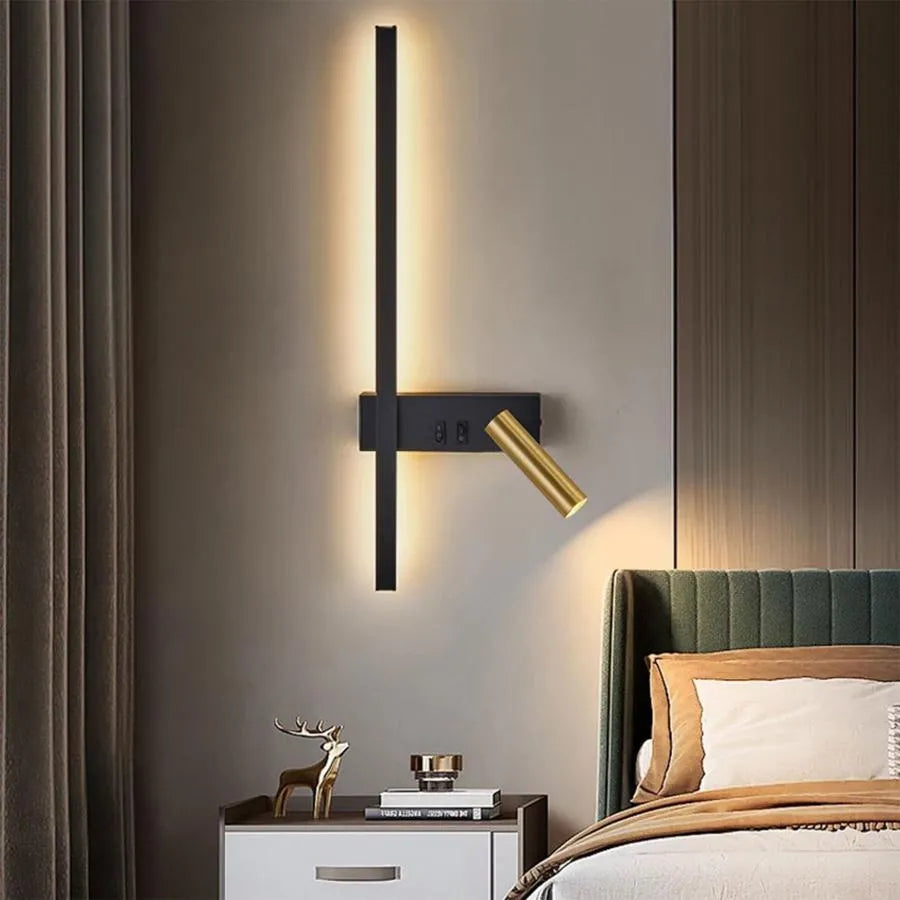 Lampa ścienna Glory LED 9W czarno-złota