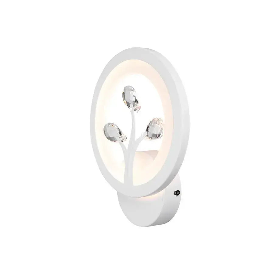 Lampa ścienna LED DAISY, 13 W, zimne/ciepłe/neutralne światło, biała z kryształem