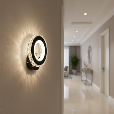 Kinkiet LED NOVA Rotonda, 16 W, czarny i stal nierdzewna, światło ciepłe/zimne/neutralne