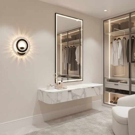 Aplica LED NOVA Rotonda, 16W, Negru & Inox, lumina Calda/Rece/Neutra Aplice de Interior Default Title Alessandro Design