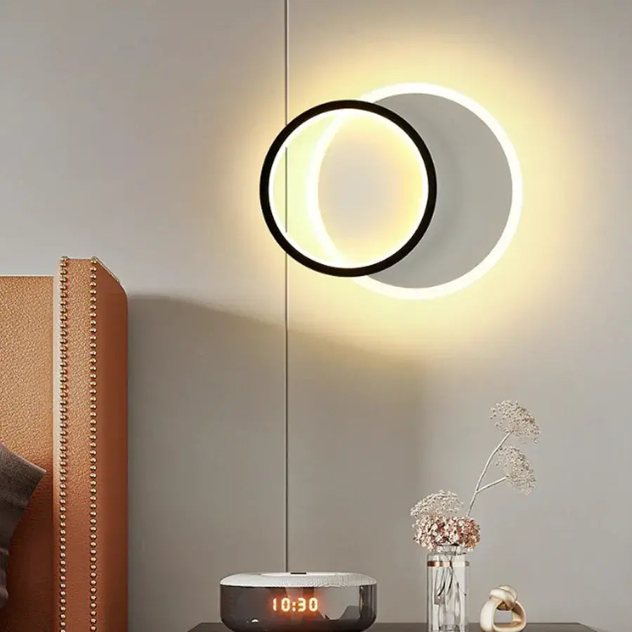 Kinkiet LED SMALON 27W, 2 koła, światło zimne/ciepłe/neutralne, czarno-biały