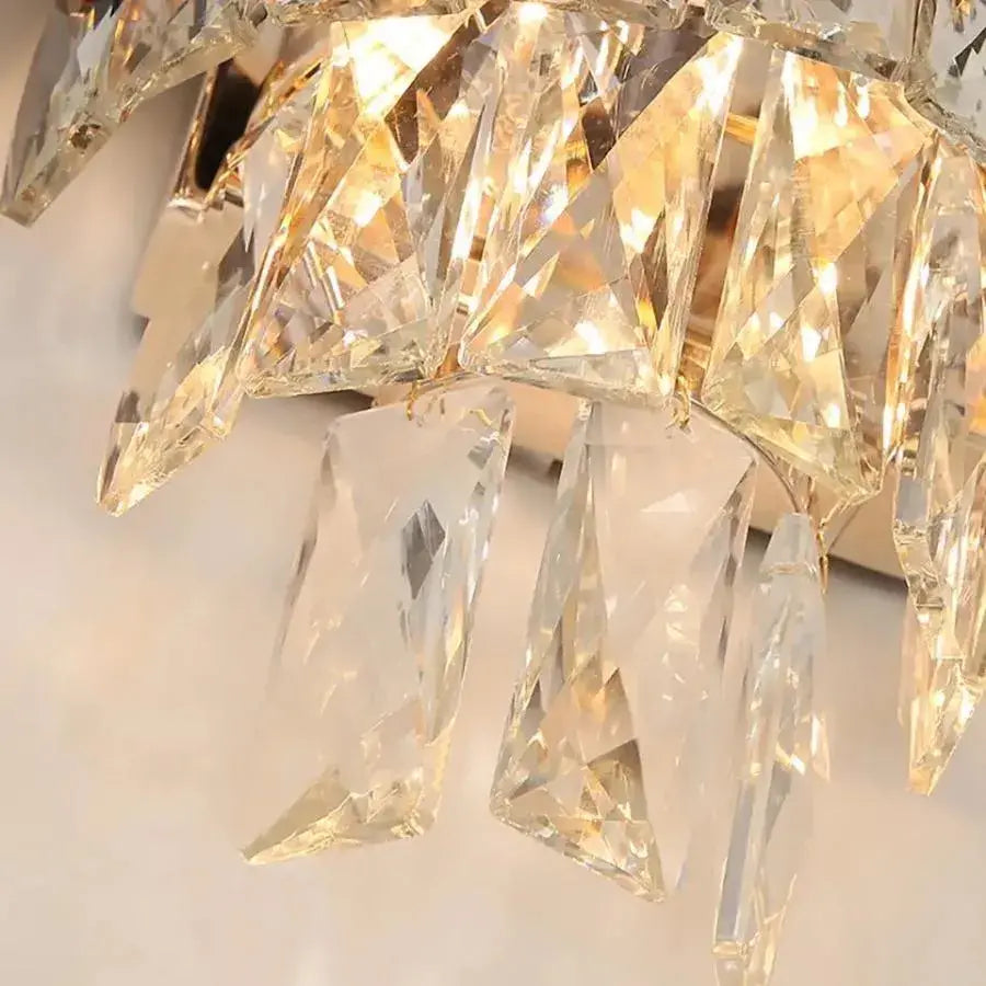 Lampa ścienna Mughi, 2*E14, metal i kryształ, czarno-złota