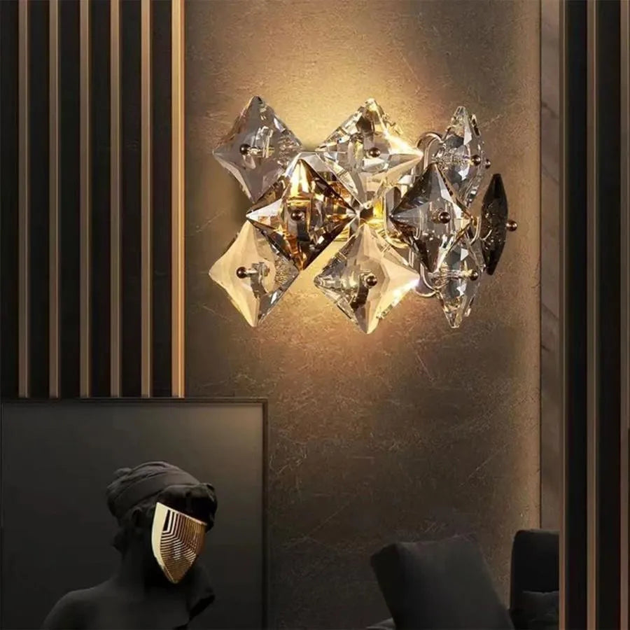 Kinkiet Yasmina 2*E14, Metal i Kryształ, Srebrny 