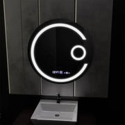 Okrągłe lustro LED 60 cm Visio MotionGlow Marcello Defog System Zegar i termometr Ściemnialna lupa kosmetyczna 