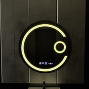 Okrągłe lustro LED 60 cm Visio MotionGlow Marcello Defog System Zegar i termometr Ściemnialna lupa kosmetyczna 