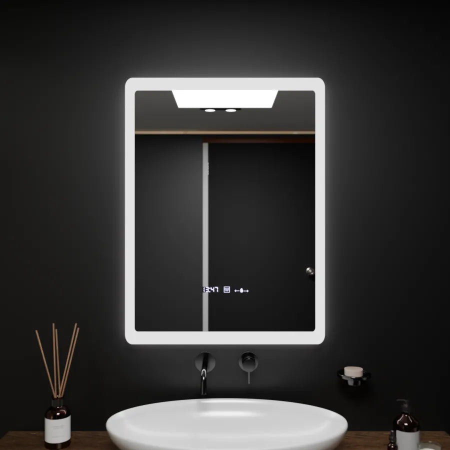 Lustro LED prostokątne 60x80cm Pugliesi MotionGlow Sensor Marcello Defog System Zegar i termometr Ściemnialny 