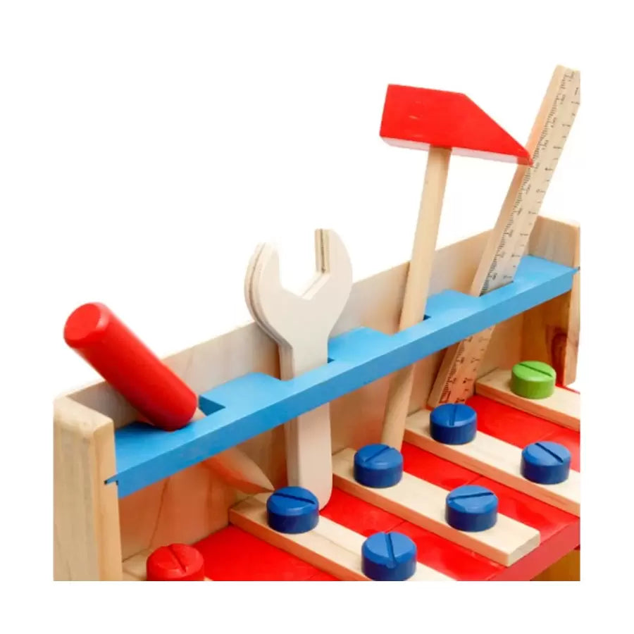 Drewniana ławka do zabawy z wkrętami Puzzle Tools