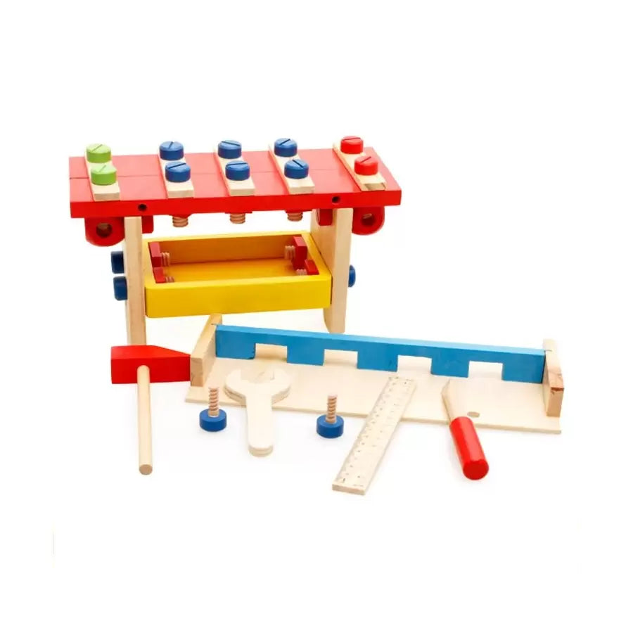 Drewniana ławka do zabawy z wkrętami Puzzle Tools