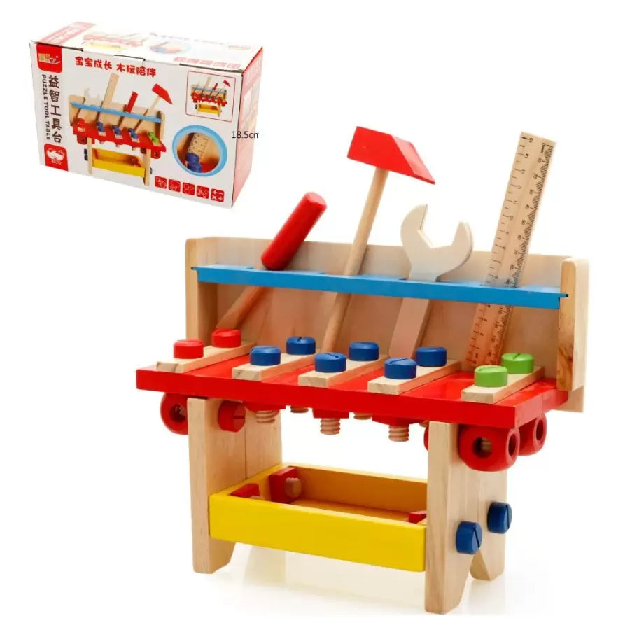 Drewniana ławka do zabawy z wkrętami Puzzle Tools