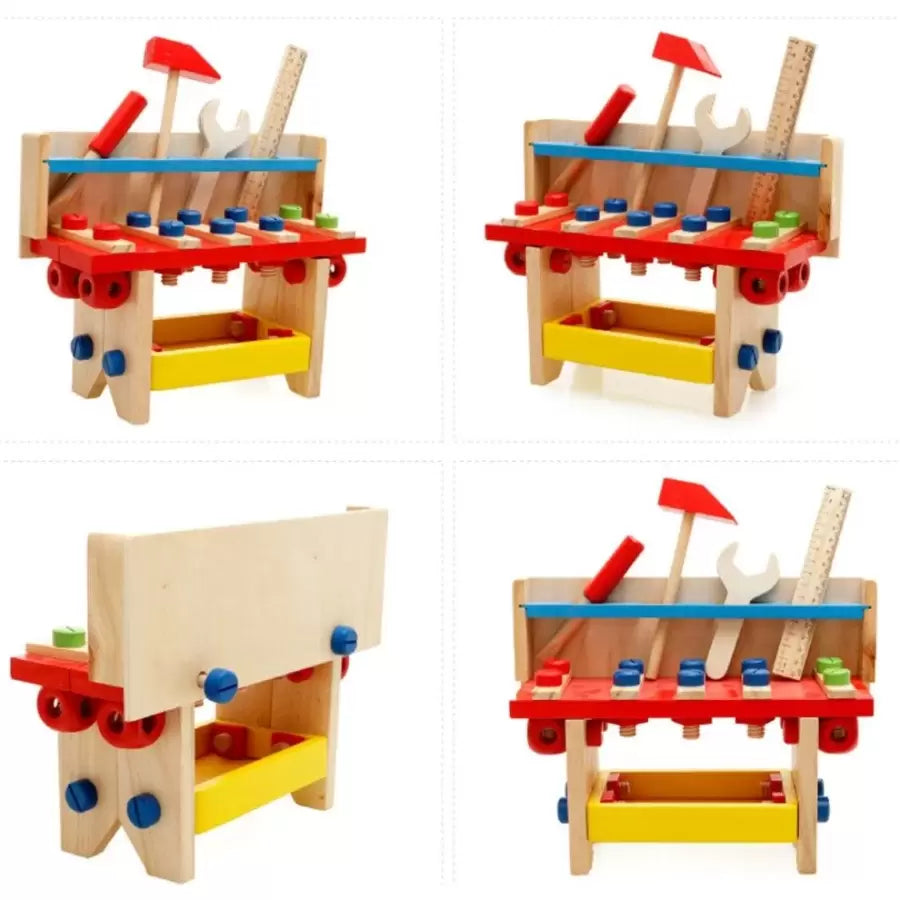 Drewniana ławka do zabawy z wkrętami Puzzle Tools