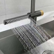 Bateria kuchenna z wyciąganą wylewką prysznicową, stal nierdzewna, srebrny, funkcja wodospadu YB1500S 