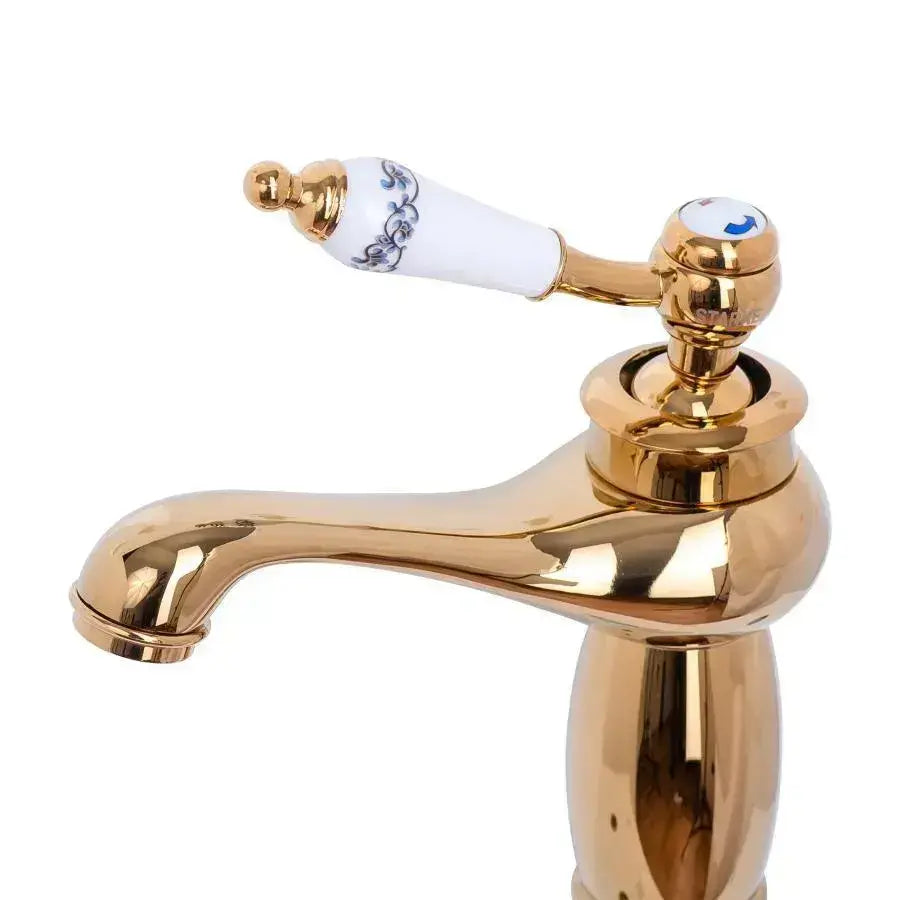 Bateria umywalkowa, mosiądz sanitarny, złoty, CF/1008