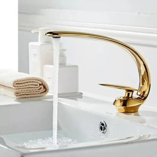 Bateria umywalkowa, mosiądz sanitarny, złoty, OD/2054