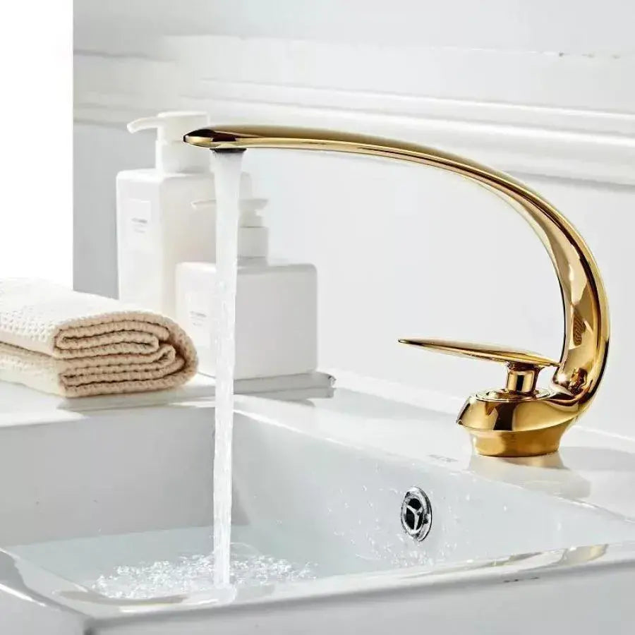 Bateria umywalkowa, mosiądz sanitarny, złoty, OD/2054