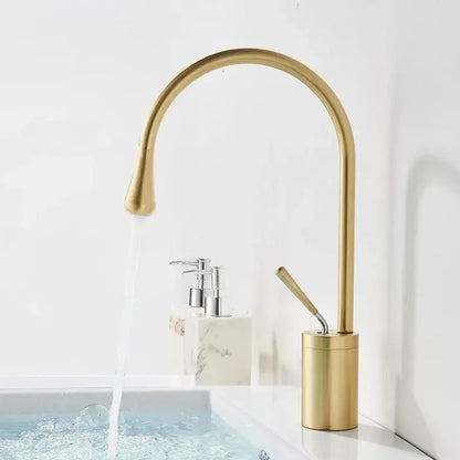 Bateria umywalkowa, sanitarna, mosiądz, złoto, WZY/325/B