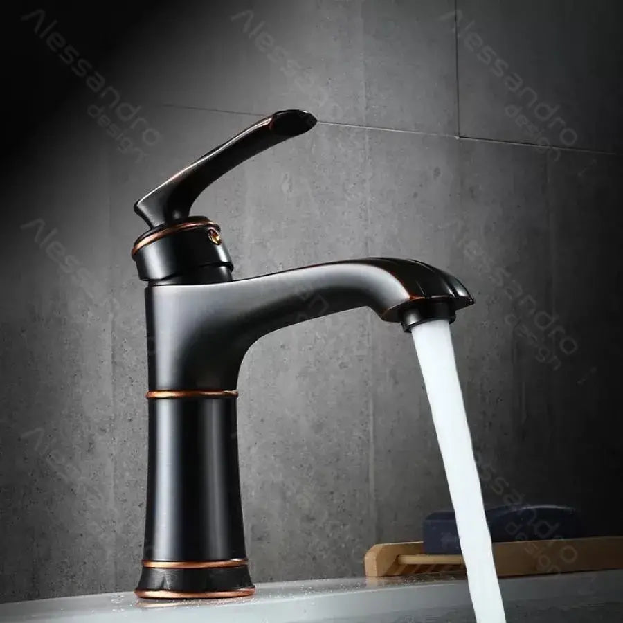 Bateria umywalkowa, mosiądz sanitarny, czarny, OD01/B