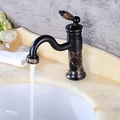 Bateria umywalkowa, sanitarna, mosiądz, czarna, WZY/313