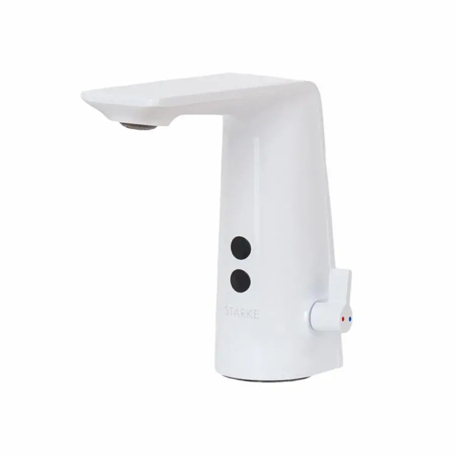 Bateria umywalkowa z czujnikiem, mosiądz sanitarny, biały, RW-190WH