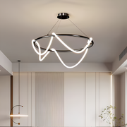 Żyrandol wiszący LED Celeste z akrylu, 91 W, z pilotem, ściemnialny, średnica 60 cm, 3000 K/4000 K/6000 K, czarny