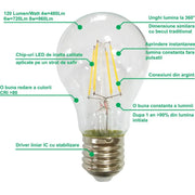Żarówka LED Filament A60 E27 8W=75W 3000K